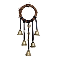 wind chimes household decorative pendant rattan artware with small bells for living room balcony
