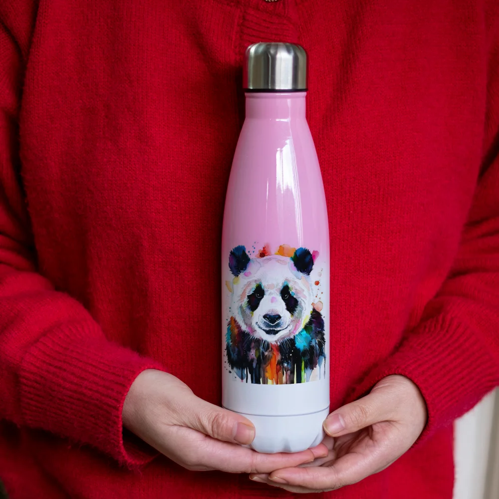 

Wild Animals Art Thermos Cut Watercolor Panda Bottle Insulated Vacuum Cup Stainless Steel Flask Double Walls Fabulous Printing