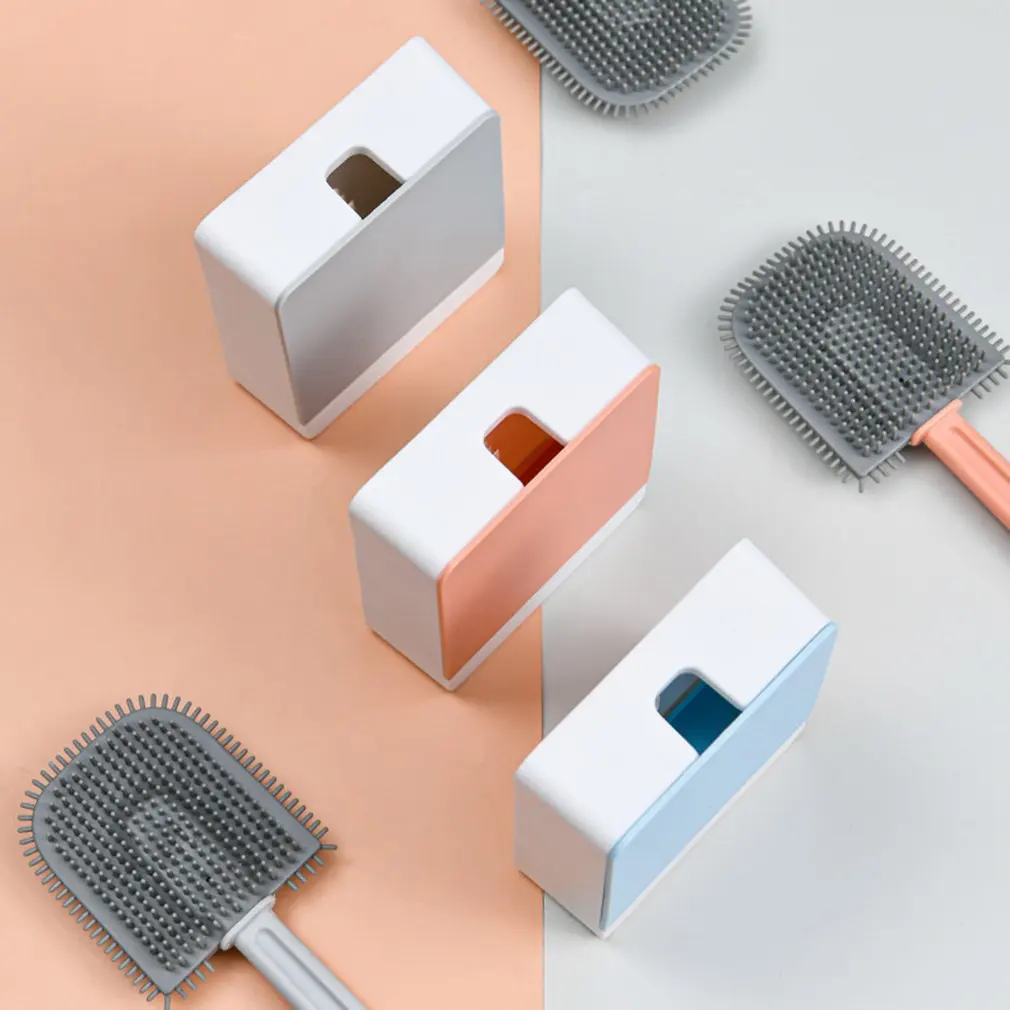 

Home Thickened Plastic Toilet Brush Set With Base Holder Long Handle Deep Cleaning Brush For Home WC Bathroom Accessories