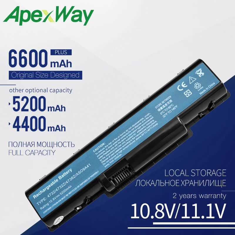 Аккумулятор Apexway для ноутбука ACER AS09A31 AS09A41 AS09A51 AS09A56 AS09A61 AS09A70 AS09A71 AS09A73 BT.00604.030 BT.00605.036