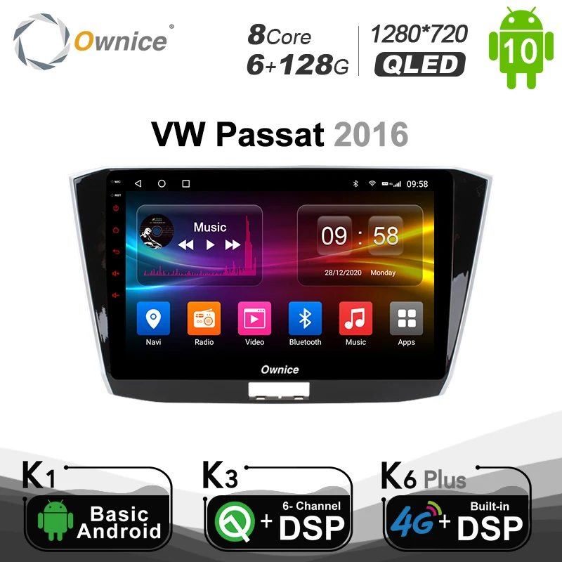 6G + 128G Ownice Android 10 0 Восьмиядерный автомобильный радиоприемник DVD-плеер GPS 1280*720 для