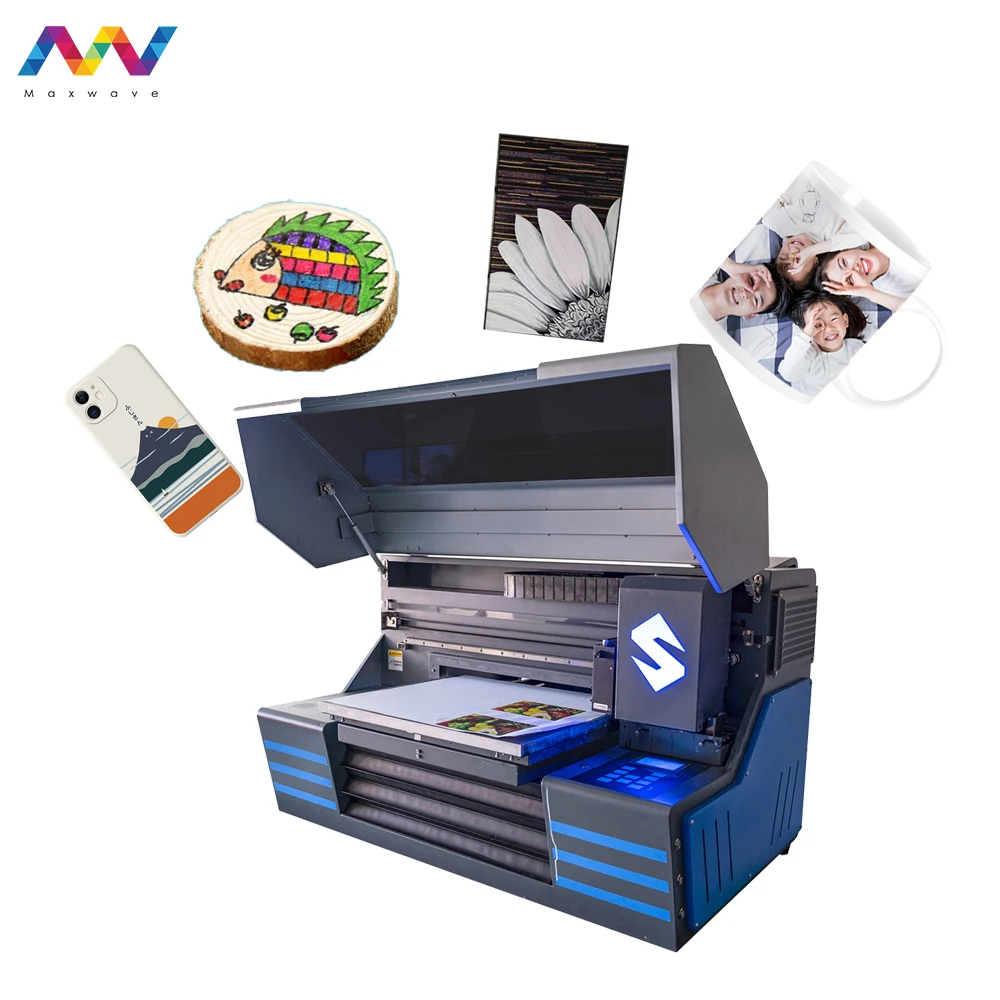 

30W Epson Head Color Printer A3 UV Flatbed Automatic T-shirt Garment Printing Machine Ink Free