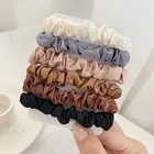 Резинки для волос атласные однотонные, эластичные заколки для хвоста, аксессуар на голову, 6 шт.компл.