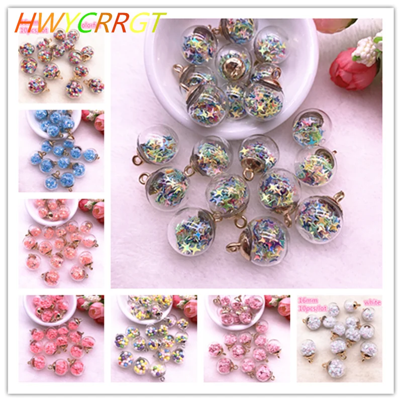 10 шт. прозрачные стеклянные бусины для сережек 16 мм|Бусины| |