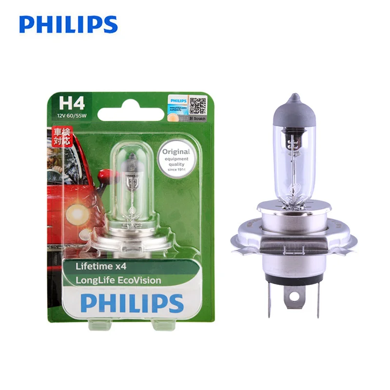 Philips H4 9003 12V 60/55W с повышенным сроком службы перспективы эко 3000h длительный срок