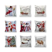 1 pc santa christmas cushion cover home decorative peach skin throw case sofa car cushion covers throw pillows for decoration
