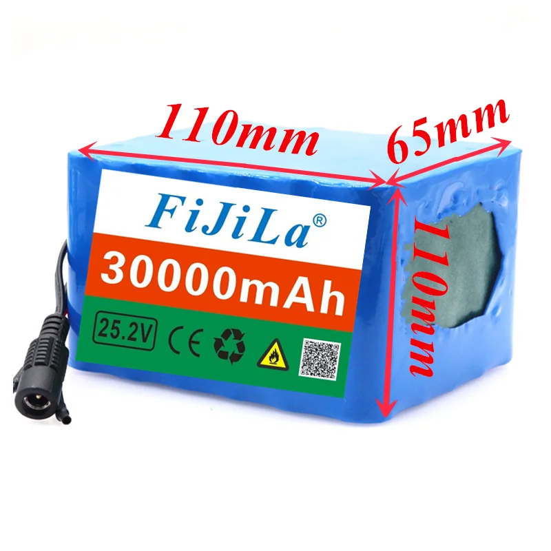 

2021 24v 30ah 6S6P lithium battery pack 25.2V 30000mAh li-ion battery for bicycle battery pack 350w e bike 250w motor+2A charger