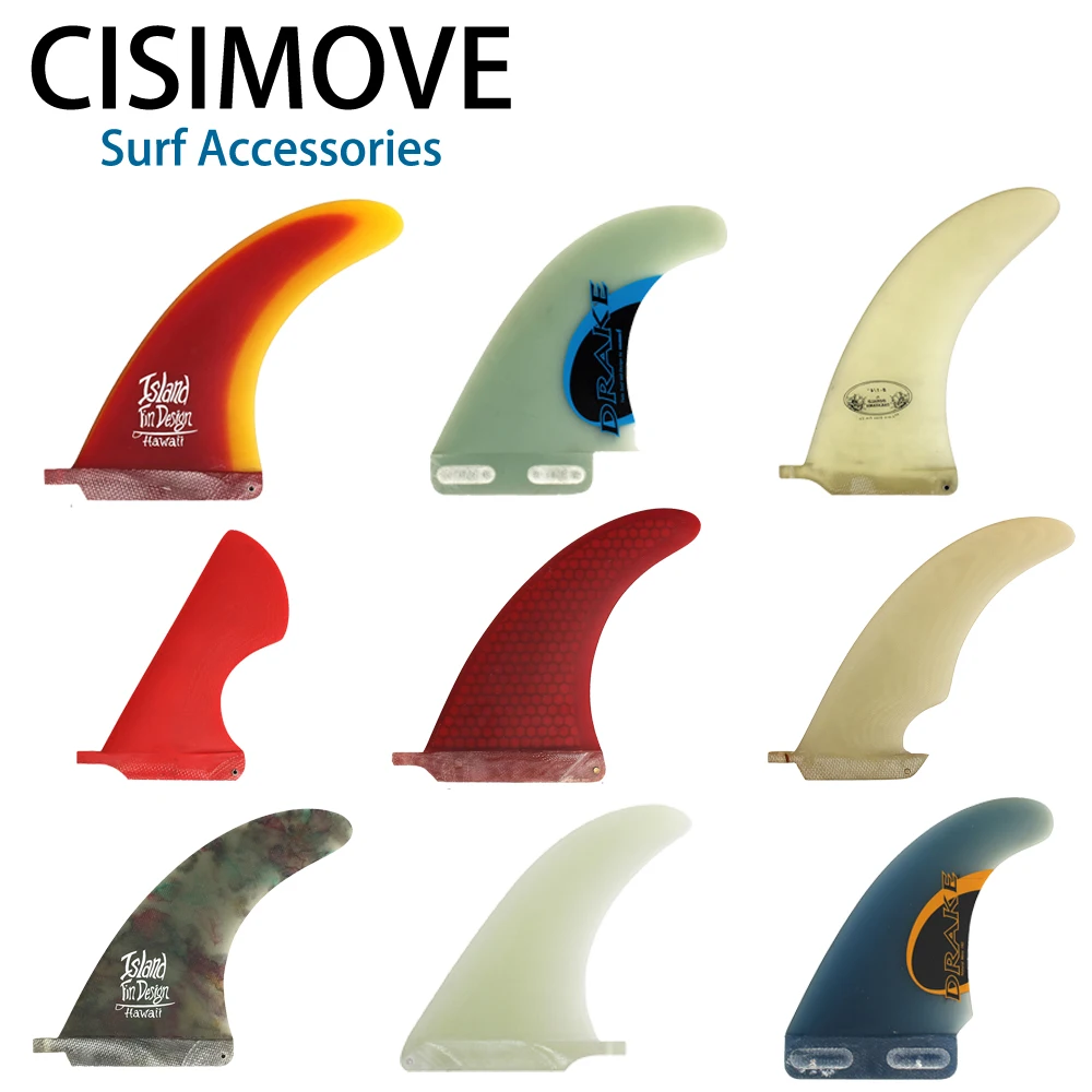 

CISIMOVE NEW COME GRAPHIC fiberglass single center fin surf board fin longboard sup board