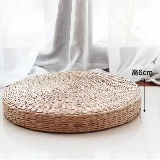 6cm thick 4 Размеры Горячая натуральное соломенное круглые буфы татами подушки для медитации Йога круглый коврик Zafu стул 40/45/50/60 подушки - Color: 6cm thick