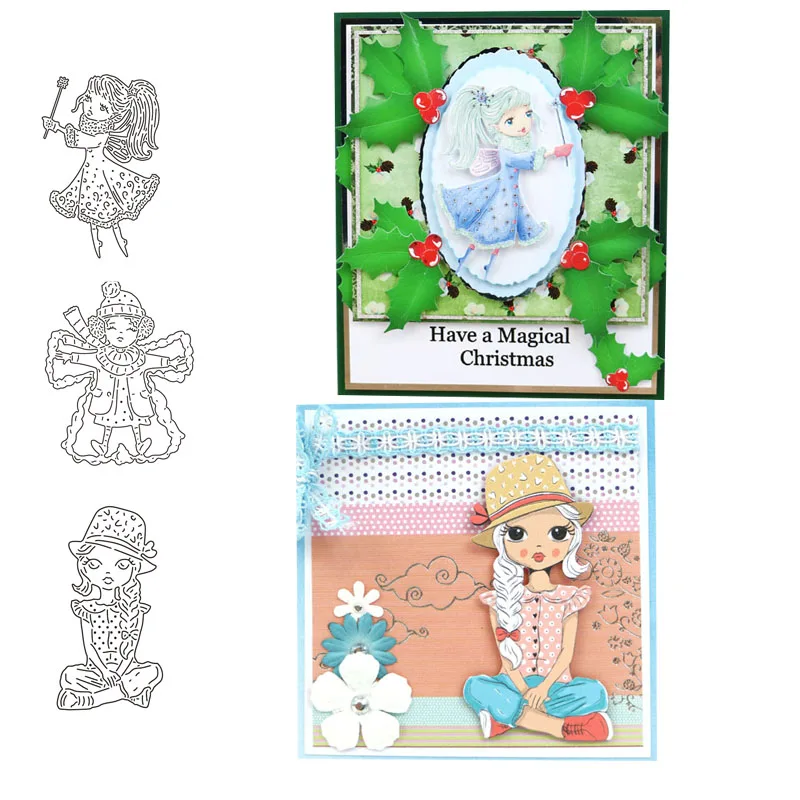 2019 милые девочки и животные металлические режущие штампы трафареты для