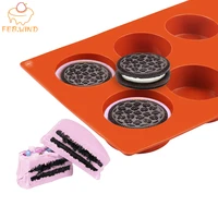 612 holes oreo mold heat resistance cylinder silicone cookie moulds chocolate cover cookie mold for muffin cupcake pudding 0064