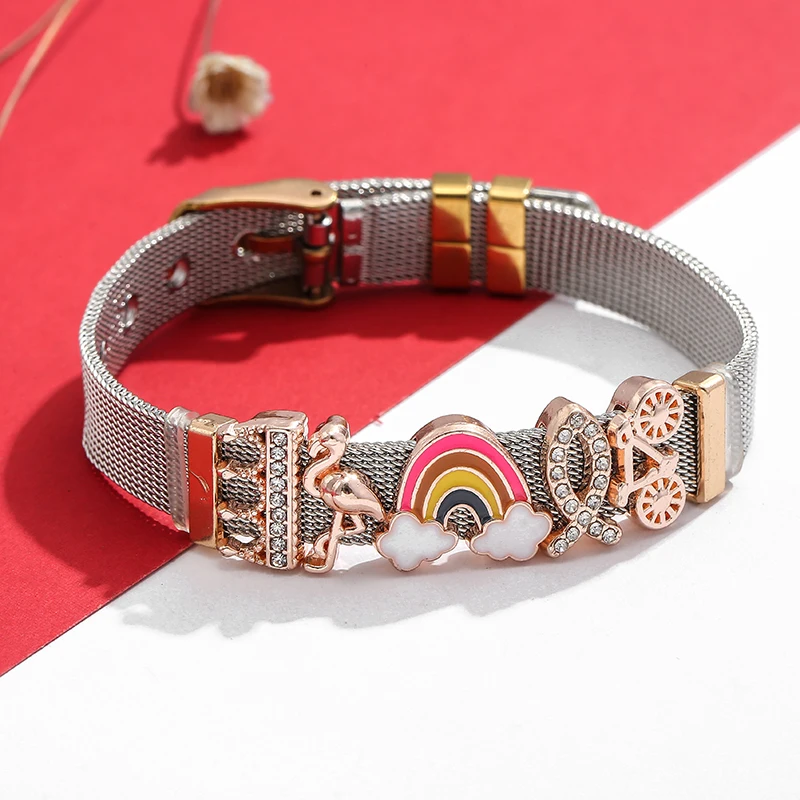 Браслет талисман BAOPON из нержавеющей стали для мужчин и женщин изящный сетчатый с