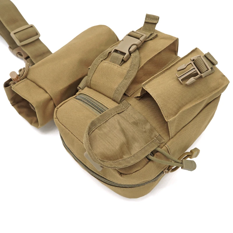 en Ucuz Açık Spor Taktik Cepler Su Geçirmez Oxford Kumaş çalışan Spor Açık Taktik Su şişe çantası Erkek Sırt çantası