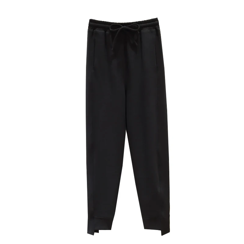 

Solid Color Black Elastic 2020 Thick Loose Sports Female Oversize Plus Large Size High Waist Woman Pants Autumn Winter F1421