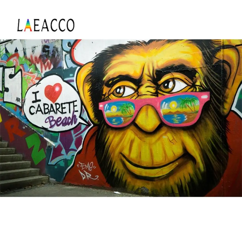 Фон для портретной фотосъемки Laeacco с изображением граффити и кирпичной стены |