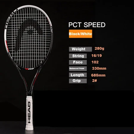 pct speed black Оригинальная головная Теннисная ракетка, углеродная Теннисная ракетка с сумкой, наматывающая теннисная струна, Tenis Masculino, ракетка для тренировок, ракета для тенниса - Цвет: pct speed black