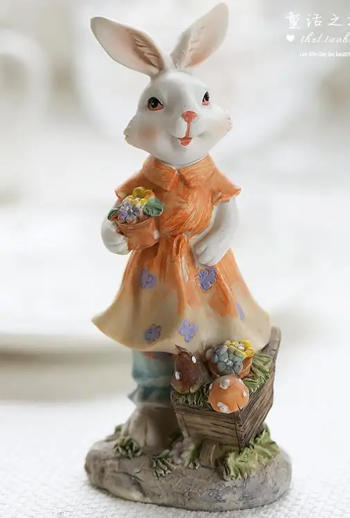 

Super cute home decoration lovely bedroom children's room gardening resin handicraft girl mushroom rabbit ornament