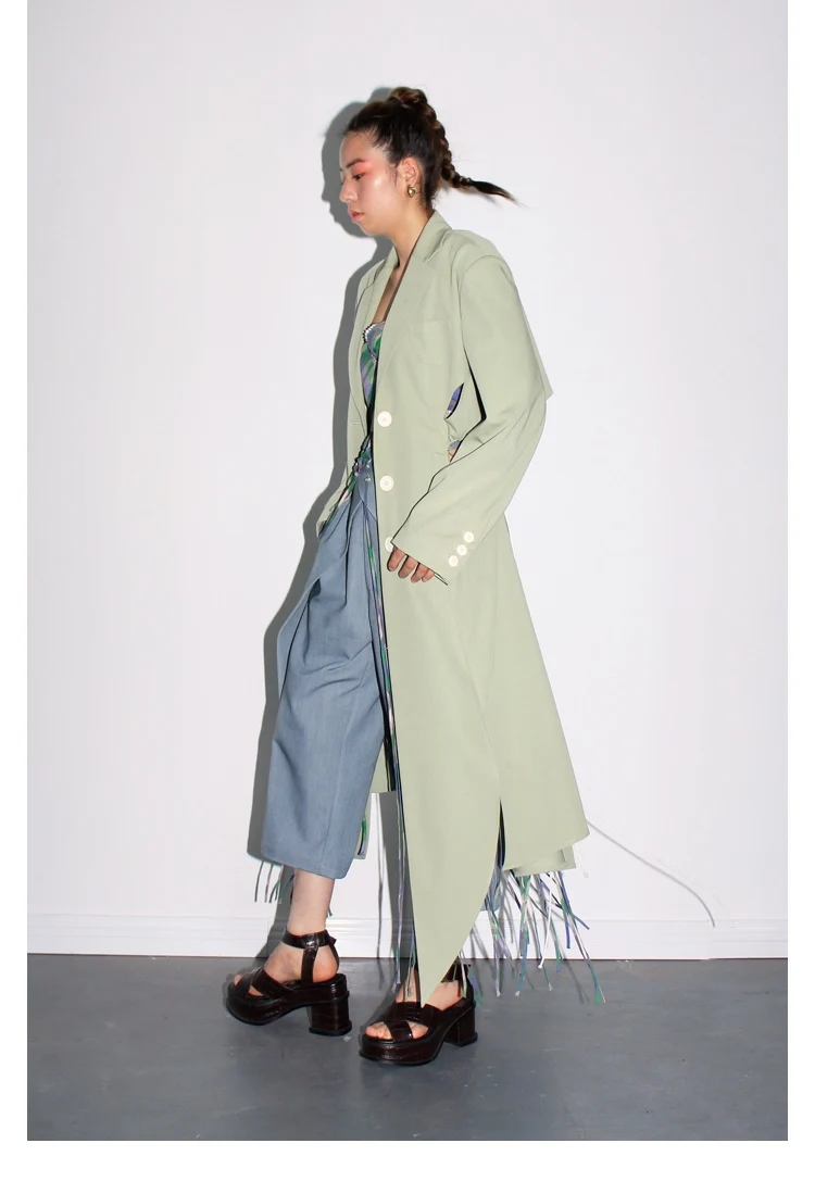 IRINAL02 FW коллекция выдалбливают Асимметричный длинный плащ для женщин