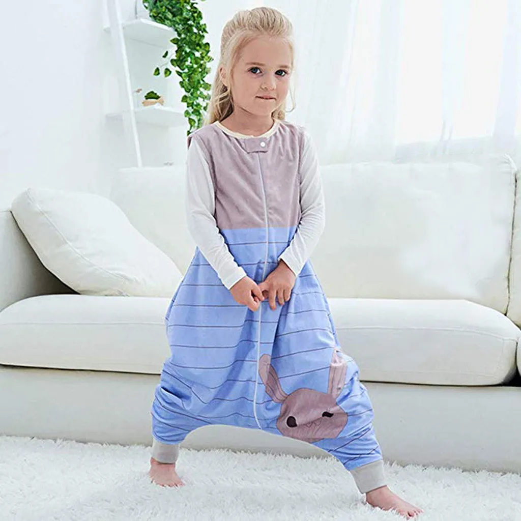 Детские месяцев флисовое ночное белье с героями мультфильмов теплый комбинезон