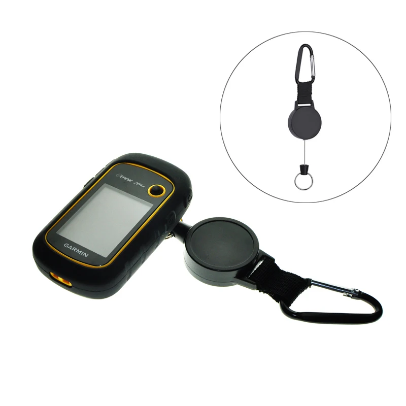 Silicone Protect Case Cover Skin + Retractable Stainless Cable Strap Holder for Garmin eTrex 10 20 30 10x 20x 30x 22x 32x