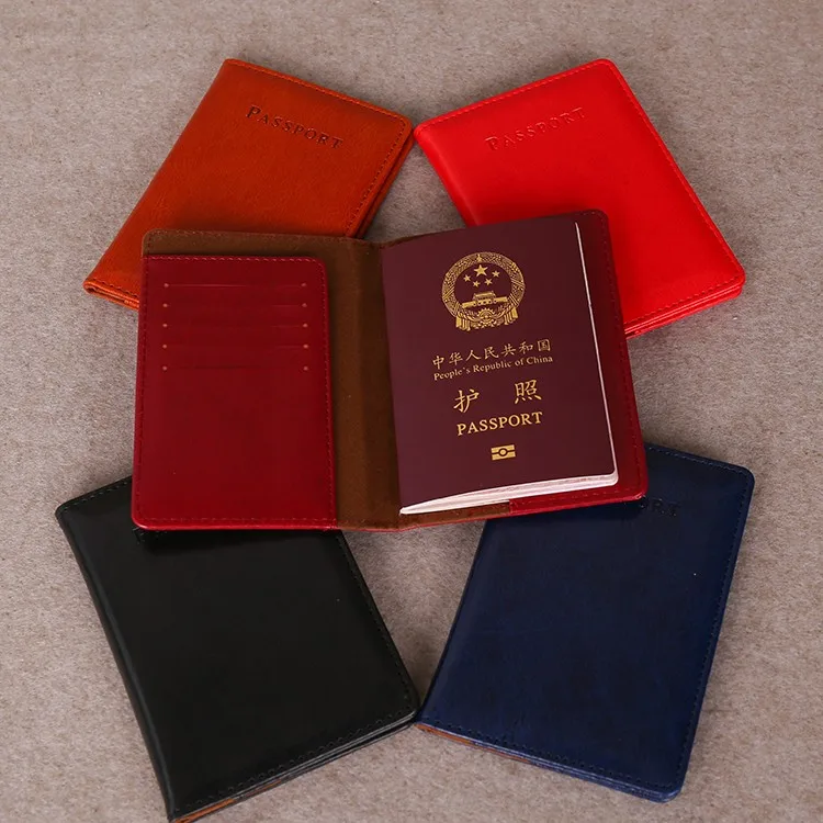 Дорожная обложка для паспорта простая ID карты Кожаная паспорта| |