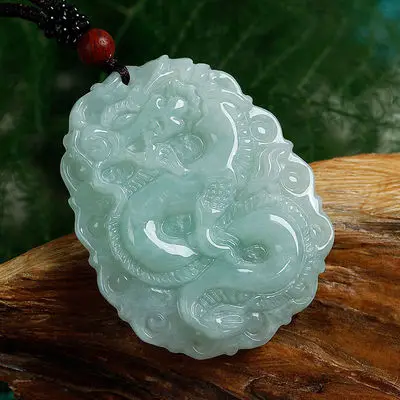New Natural Goods A Jadeite Burmese Dragon Brand Pendant Ice Waxy Jade Quality Necklace Accessories Fine Jewelry