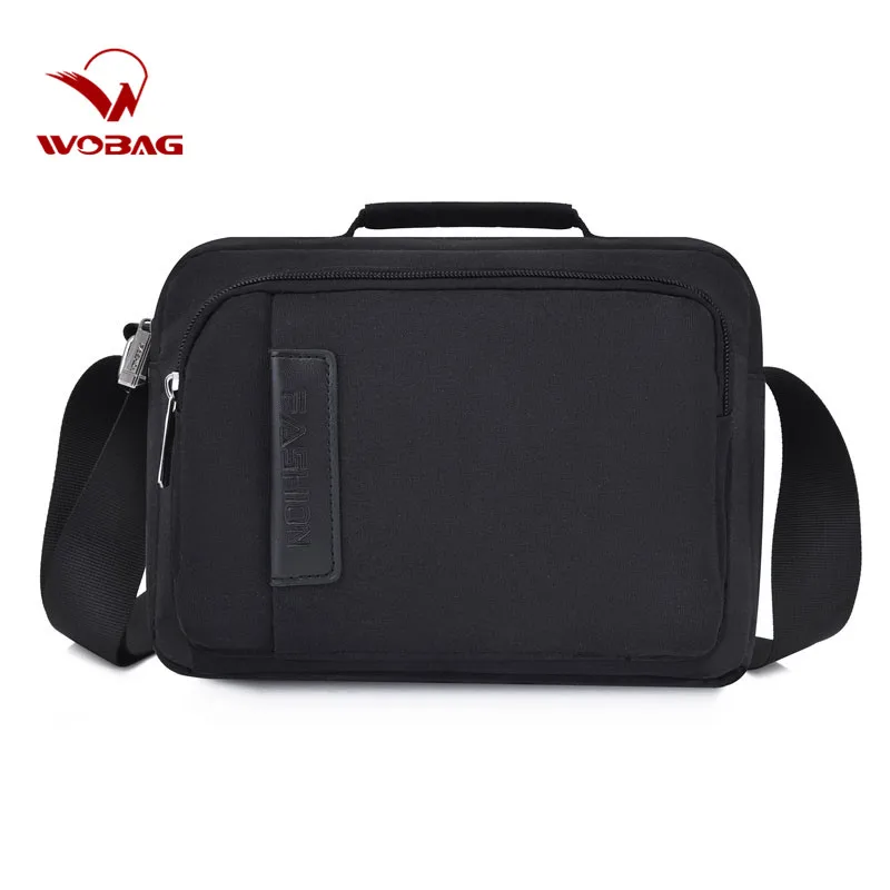 Мужская деловая сумка через плечо из ткани Оксфорд с черными буквами