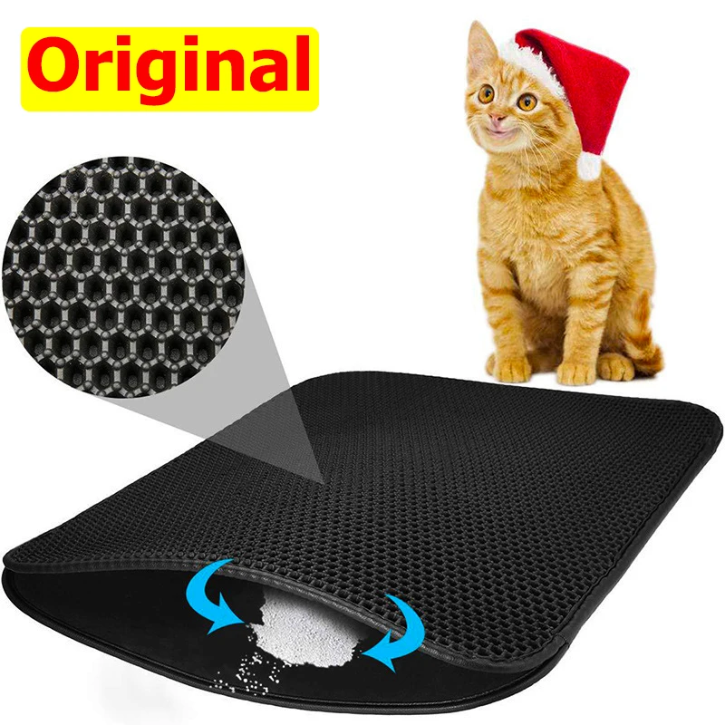 

Double Layer Waterproof Cat Litter Mat Cat Litter Mat Trapping Pet Litter Box Mat Cat House Clean Pad Products Cats Accessories