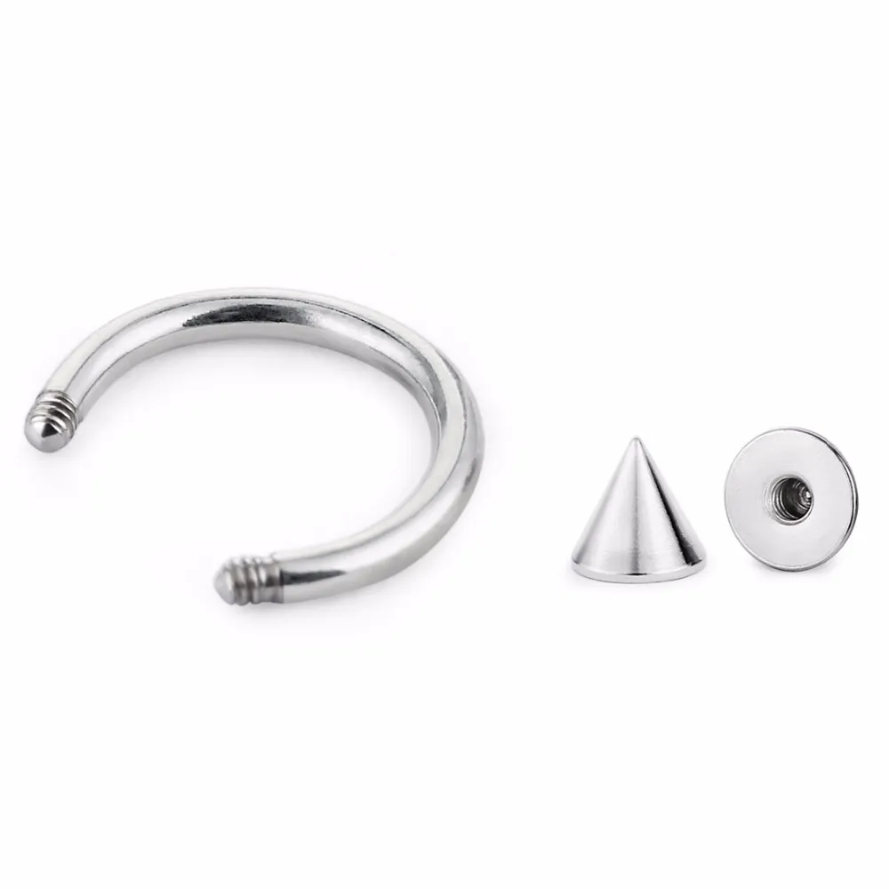 10 шт. кольцо для пирсинга носа из нержавеющей стали губ ушей Спиральные кольца