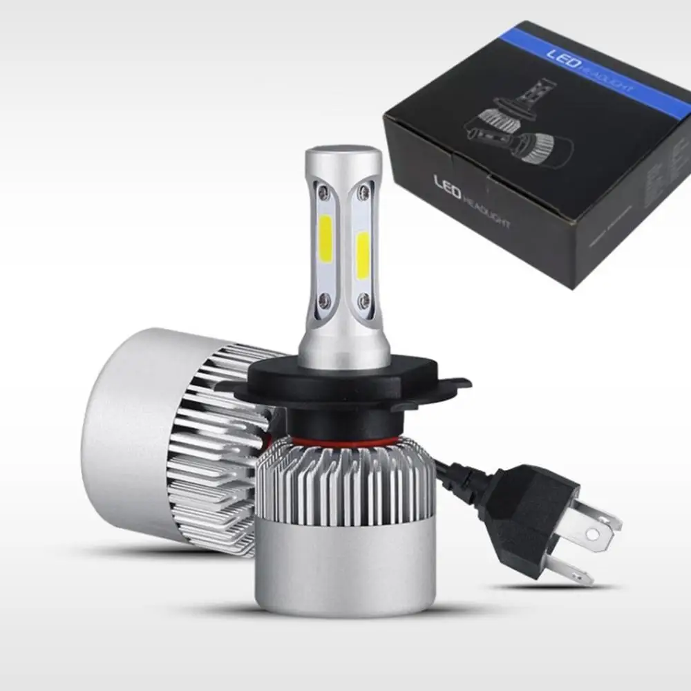 

2PCS Car Motorcycle Led Headlight Bulbs H4 LED Car Lights 8000LM 6500K Auto Headlamps Double cooling