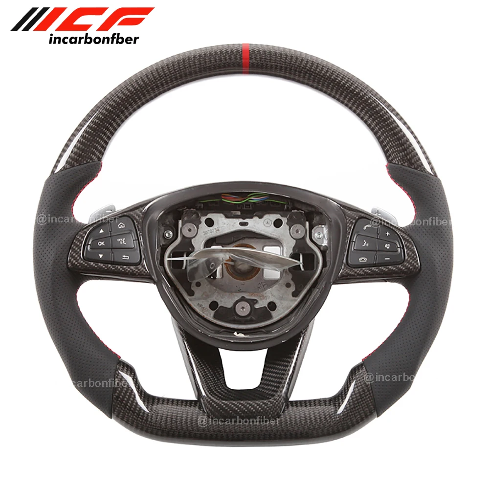 

Carbon Fiber Steering Wheel for Mercedes Benz C E S Class GLA CLA CLS GLE SLC SL AMG