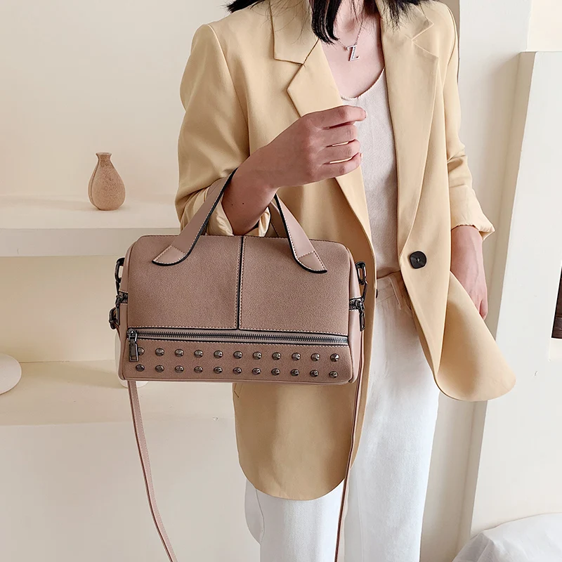 Элегантная женская сумка-тоут 2020 Повседневная модная замшевая кожаная