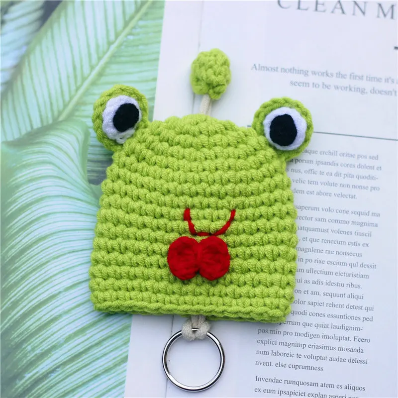 Ручная вязаная шерстяная сумка для ключей Женская милая мультяшная с мультяшным