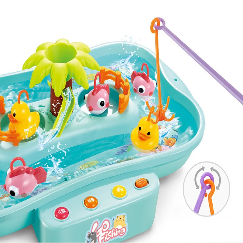 Детские круговорот воды электрическая игрушечная Рыбалка музыка светильник