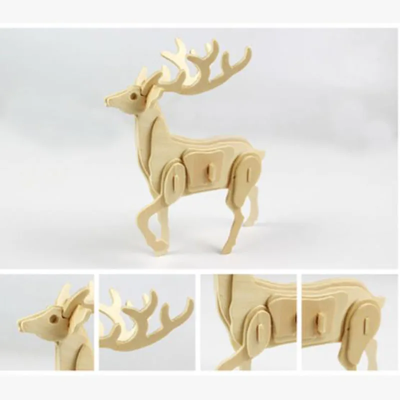 QUINEE OX 3D DIY деревянный пазл Детский деревянная головоломка