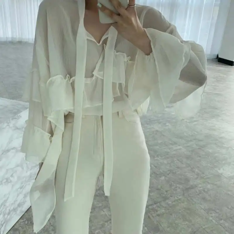 

Stand Collar Lace Up Bow Design Solid Blouse Women Single Breast Long Sleeve Blusas Spring 2021 New Slim Shirt Feminino