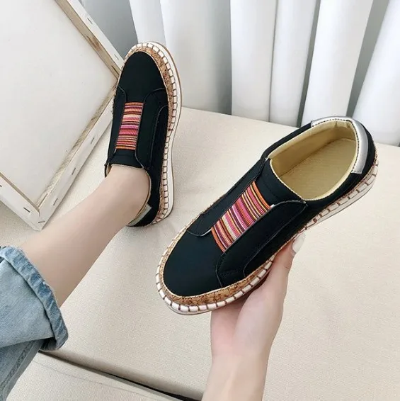 

Women Slip on Sneakers Shallow Loafers Vulcanized Shoes Breathable Hollow Out Casual Shoes Ladies S-V