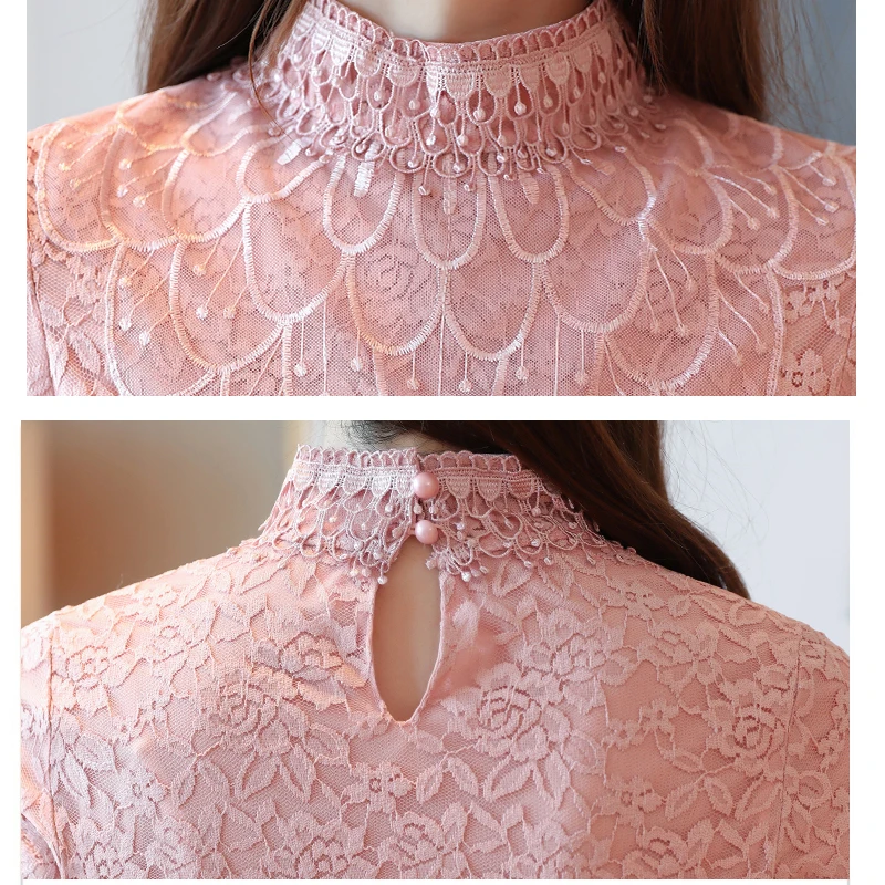 Новинка 2021 кружевные рубашки с длинным рукавом женские осенние блузки женская