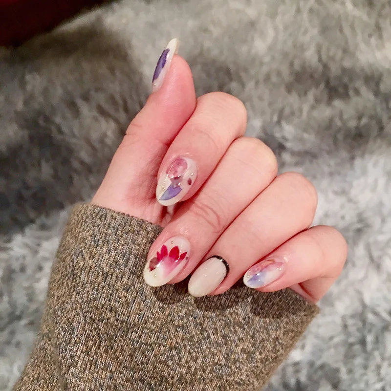 1 коробка цветов для нейл-арта 3D украшения ногтей сушеные цветы листья