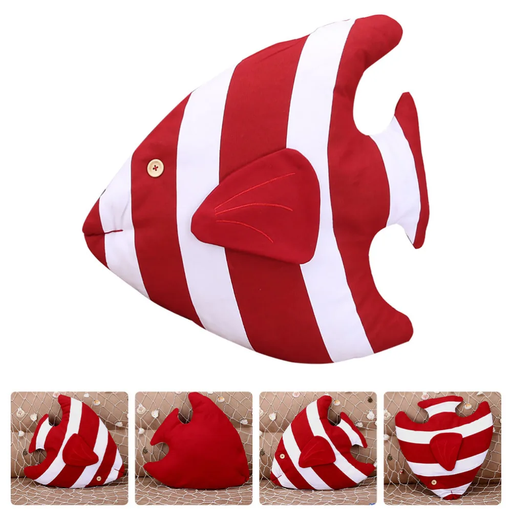 

1Pc Tropical Fish Shaped Pillow Cushion Sofe Cotton Home Cushion Kids Gift