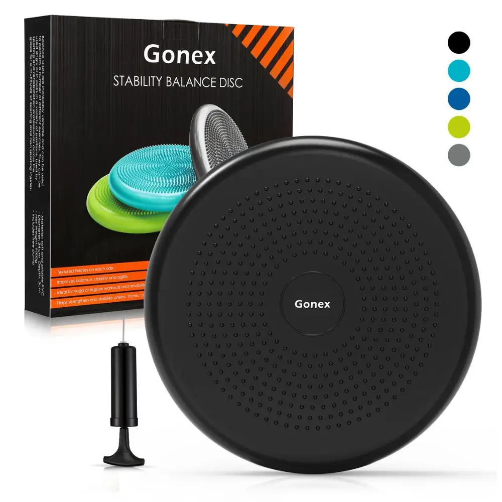 Балансировочный диск Gonex 34x34 см для йоги надувная стабильная воблная Подушка с