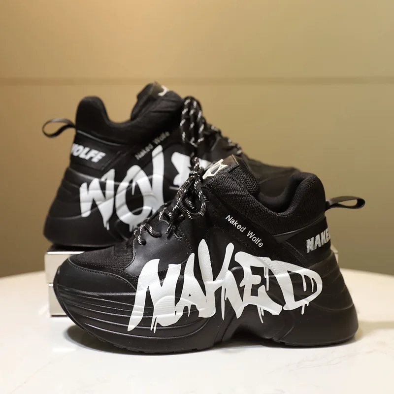 Brand luxury shoes graffiti casual women's sports shoes spring and autumn new muffin bottom comfortable breathable women's shoes
