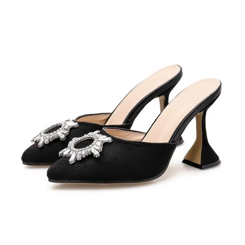 Black HEEL 9CM Пикантные босоножки из ПВХ на высоком каблуке; женские свадебные туфли серебристого цвета со стразами; вечерние туфли на высоком каблуке 7,5 см; Летние босоножки на высоком каблуке - Цвет: Black HEEL 9CM