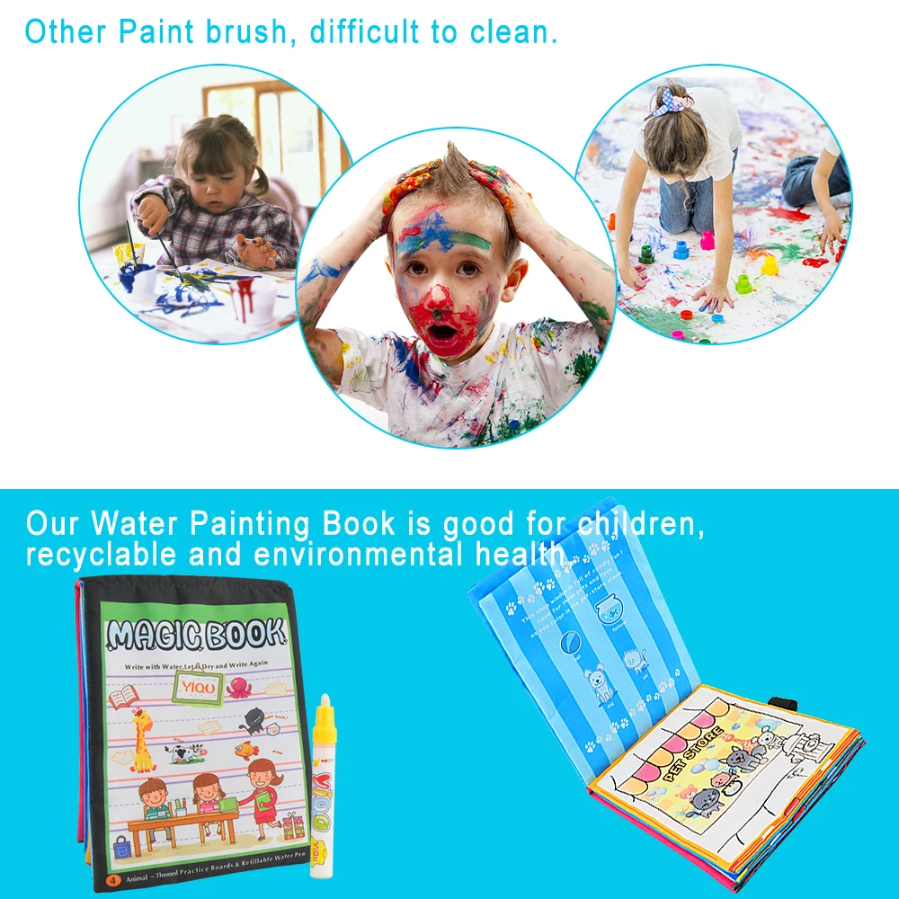 Волшебная водяная книга для рисования раскраска каракули и волшебная ручка