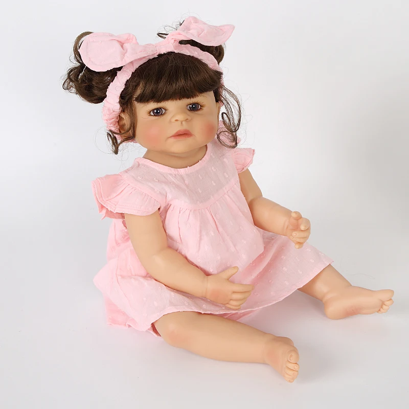 Полностью Силиконовое тело Reborn Baby Blonde девочки игрушка виниловая новорожденная