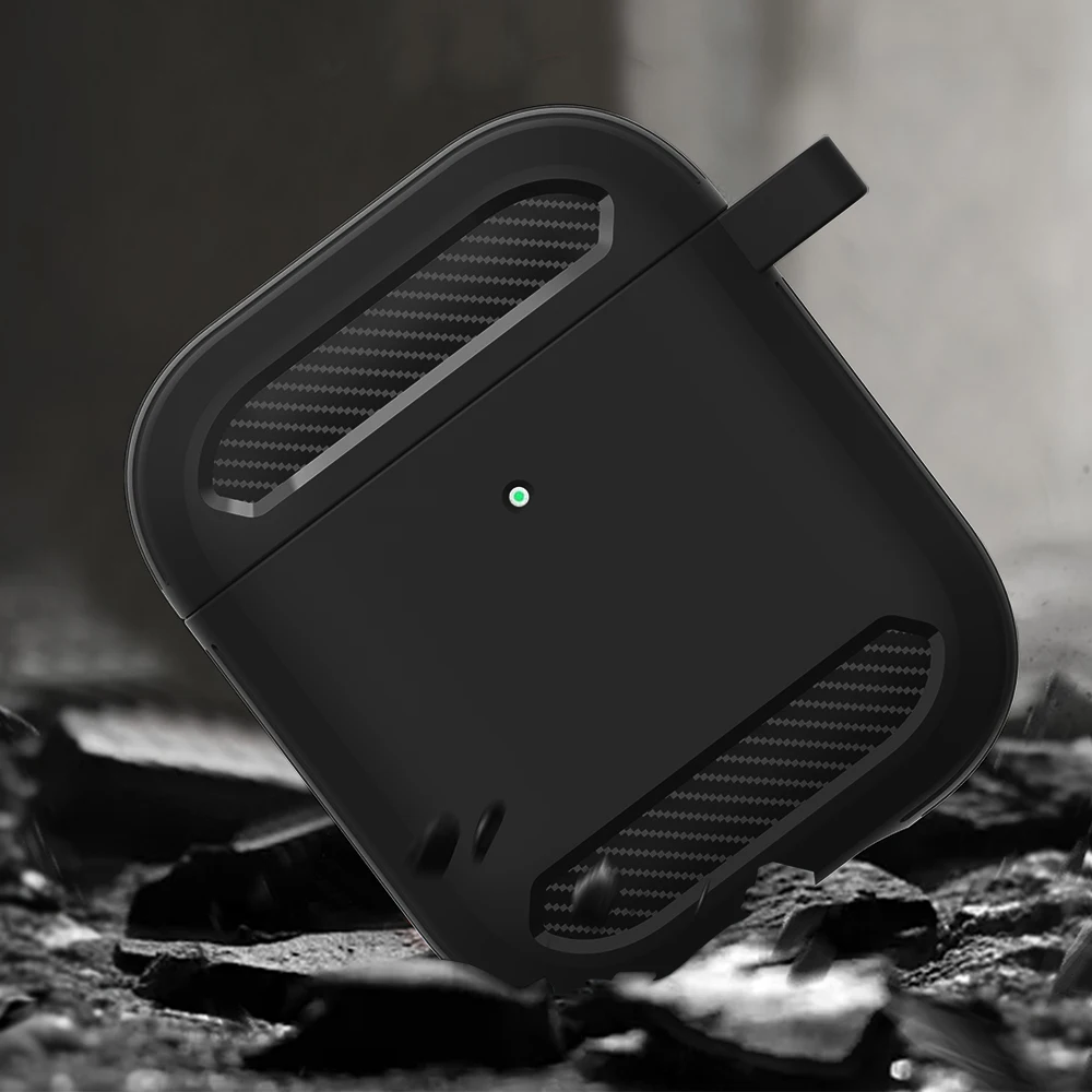 

Carbon Firber Earphone Cases for Apple AirPods Pro 2 1 Cute Case for AirPods Pro 2 1 Soft TPU Shell Shockproof Cover with Buckle