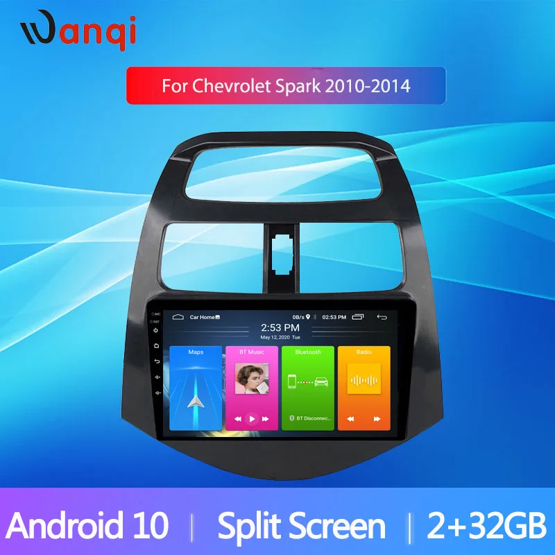 Автомобильное радио Wanqi DSP Android10 подходит для Chevrolet Spark 2010 2011 2012-2014 DVD GPS навигация