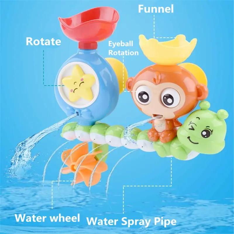 

1Pc Baby Cartoon Monkey Classic Shower Bath Toy Animal Starfish Sprinkle Toys Bath Toy