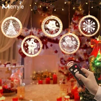 2022 new christmas tree decorations led string lights for window usb power curtain fairly light wireless control snowman gift