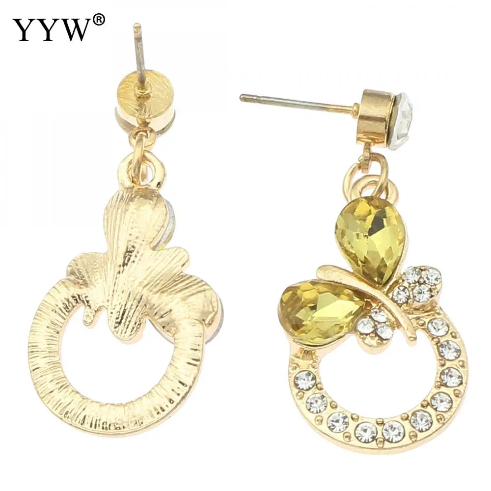 Gold Color Necklace Jewelry Sets Geometric Shape Charm Circle Hoop Earrings Crystal Creative Women Bracelet | Украшения и